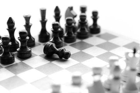 black white checkerboard on white backgroundの写真素材