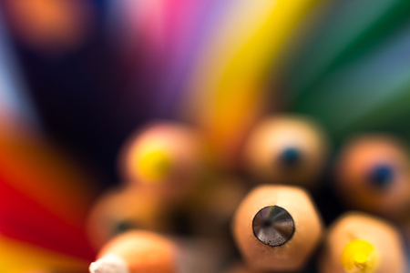 colored pencils on a white backgroundの写真素材
