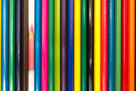 colored pencils on a white backgroundの写真素材