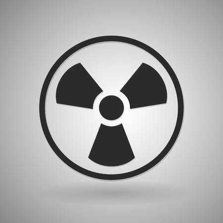 Vector toxic icon. Radioactive sign. Illustration isolated on background. Black symbol.のイラスト素材
