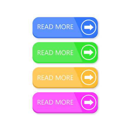 Read more buttons on white background. Vector icons.のイラスト素材