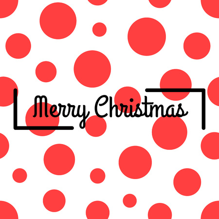 Merry Christmas. Simple abstract background with red round on white backdrop.のイラスト素材