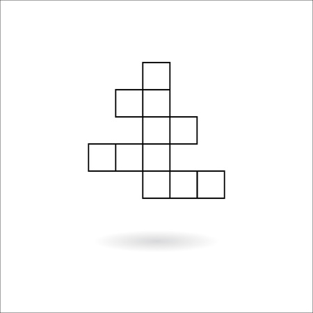 Empty crossword with shadow. Simple vector icon. Puzzle on white backgroundのイラスト素材