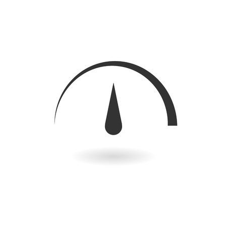 Speed gauge simple icon with shadow. Vector illustration on white background.のイラスト素材