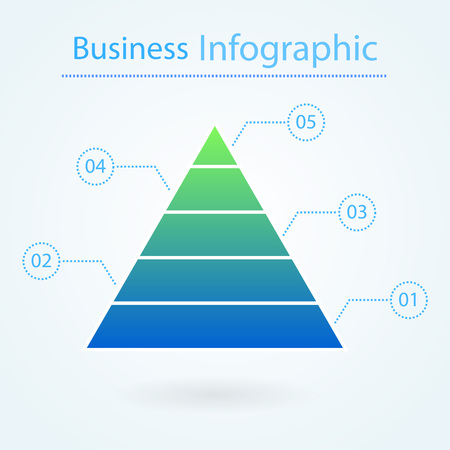 Business pyramid for infographic with five levels vector illustrationのイラスト素材