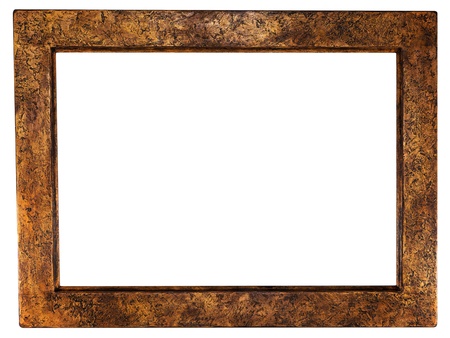 beautiful ancient frame for a picture isolated whiteの写真素材