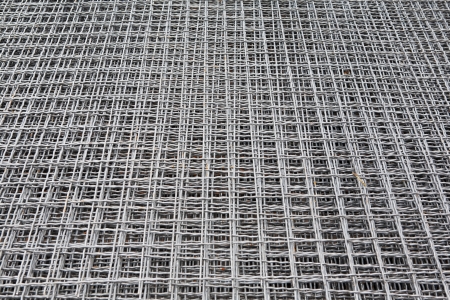 layers of shiny steel rod for constructionの写真素材