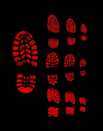 Red shoe printの写真素材
