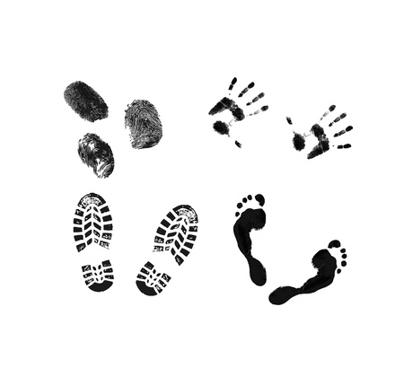 Shoeprints Handprints and Fingerprintsの写真素材