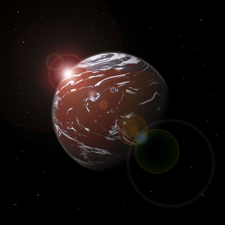 Planet with lightの写真素材