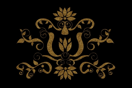 Gold symbol on black backgroundの写真素材