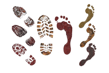 Metal foot printsの写真素材