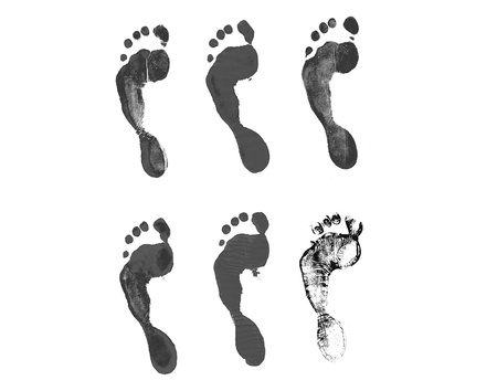 Foot print setの写真素材