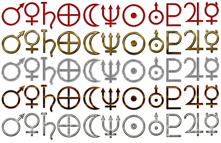 Set of astrology symbols of planets の写真素材