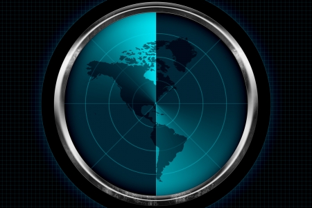Continent of America on the Radar Screen の写真素材
