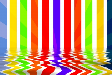 Background With Stripes and Reflection in the Water の写真素材