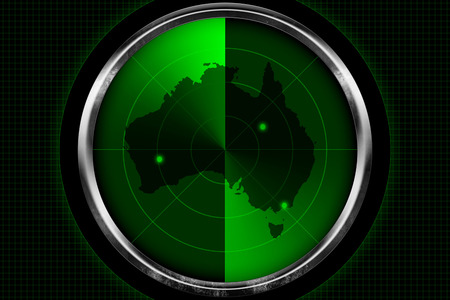 Australia Continent on Radar Screen の写真素材