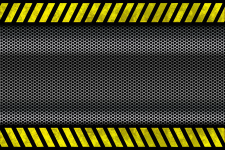 Metal Mesh With Yellow Lines の写真素材