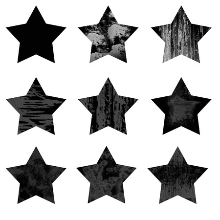 Set of Grunge Starsの写真素材