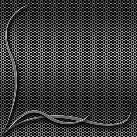Metal Mesh With Silver Curves の写真素材