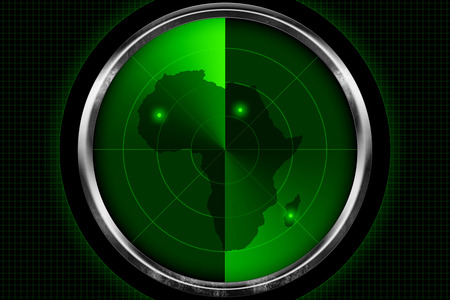 Continent of Africa on old radar screen の写真素材
