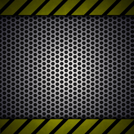Metal Mesh With Yellow Lines の写真素材