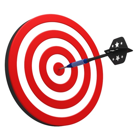Dart and Dartboard Isolated on white background.の写真素材