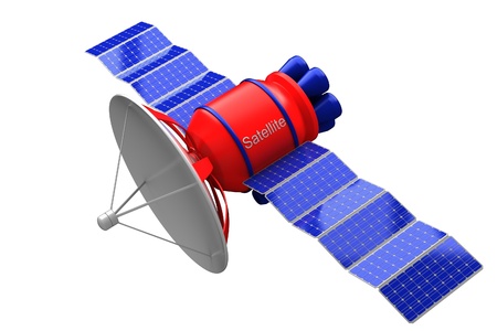 Artifical satellite earth isolated on a white background.の写真素材