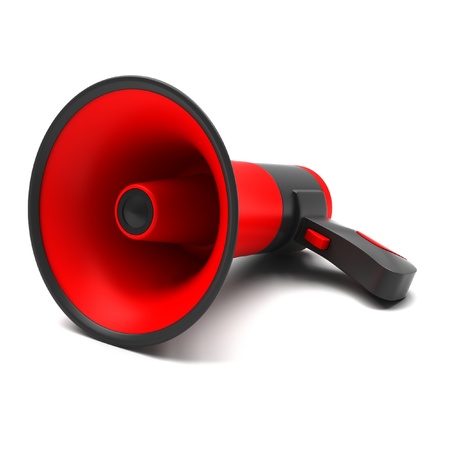 Red megaphone on a white backgroundの写真素材