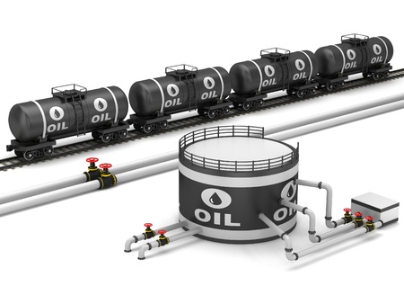 The pipeline and storage facility on a white background の写真素材