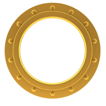 Illustration of a gold ship portholeの写真素材