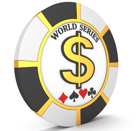Casino chips on a white background. 3D illustrationの写真素材