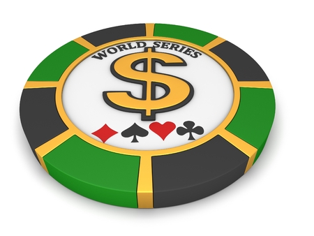 Casino chips on a white background. 3D illustrationの写真素材