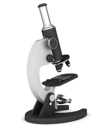 Microscope isolated on white background. 3D illustrationの写真素材