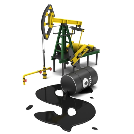 Oil Pumping Derrick on a white background. 3D illustrationの写真素材