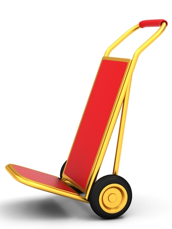The hotel trolley on a white background. 3D renderingの写真素材