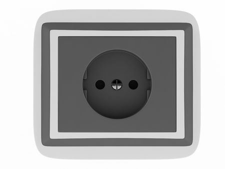 European wall outlet on white background. 3D renderingの写真素材