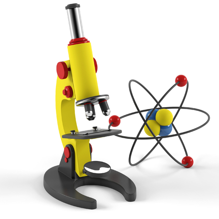 Microscope isolated on white background. 3D illustrationの写真素材