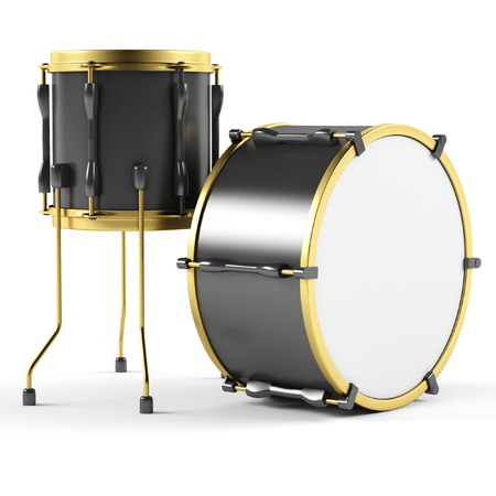 Drums on a white background. 3D illustrationの写真素材