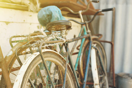 Close up of wheel and bicycle headlightの写真素材