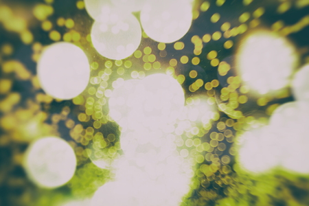 Christmas background with bokeh lightsの写真素材