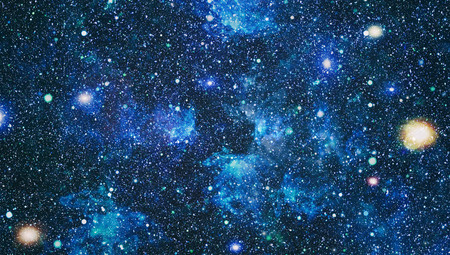 Beautiful space background with stardust and stars. Deep far space, cosmic glowing colors. Milky way conceptual background. Constellations and star dust background.の写真素材