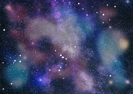 Colorful Starry Night Sky Outer Space background