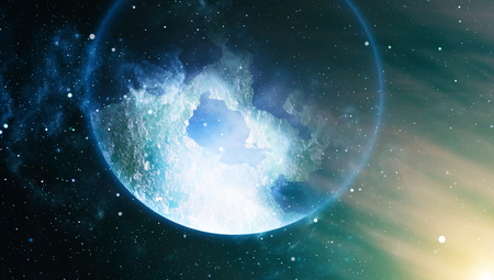 Starry outer space background textureの写真素材