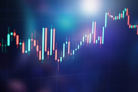 Business success and growth concept.Stock market business graph chart on digital screen.Forex market, Gold market and Crude oil marketの写真素材