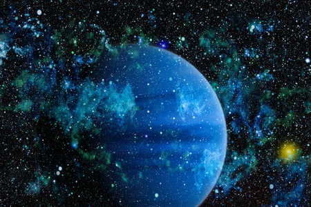 Universe scene with planets, stars and galaxies in outer space showing the beauty of space...
