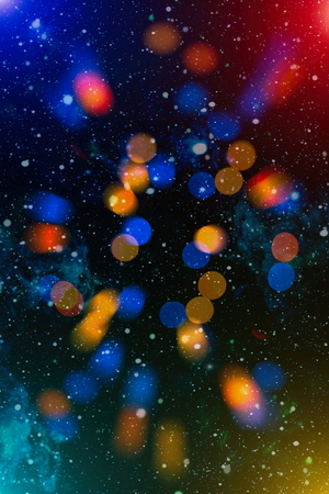 glittering shine bulbs lights background: blur of Christmas wallpaper decorations concept.holiday...