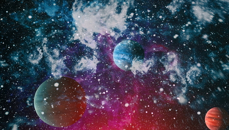 Nebula and galaxies in space.の写真素材