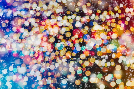 Festive Christmas background. Elegant abstract background with lights and starsの写真素材