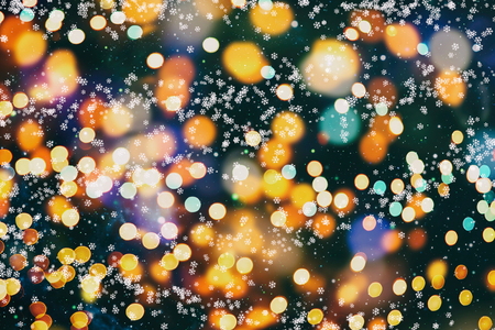 Festive Christmas background. Elegant abstract background with lights and starsの写真素材